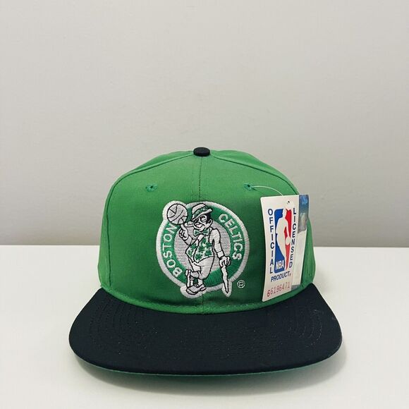 Vintage 90's Boston Celtics NBA Adjustable Snapback Hat/Cap by AJD 66196471 NWT - Picture 1 of 7